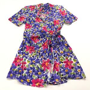 Jamie Brooke Med Vintage VTG Faux Wrap Rayon Padded Above Knee Dress PLS READ